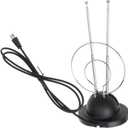 Trisonic Rabbit Ear Digital Ready TV Antenna HDTV VHF UHF with Coax Cable