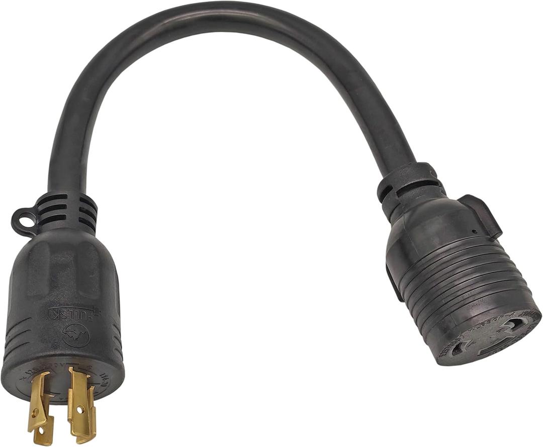 FC-L42L631 Male 4-Prong 20Amp 125/250Volt NEMA L14-20P Locking Plug to L6-30R 30Amp 250Volt Locking Female Connector