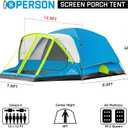 JELUCAMP 6/8 Person Large Waterproof Family Tents for Camping, Screened Camping Tent with Screen Porch, Bug-Free Relaxation & Easy Setup, Includes Rainfly & Carry Bag