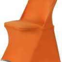 HAINARverS Folding Chair Covers for Wedding, 10pcs Stretch Spandex Washable Fabric Chair Cover, Decoration Chair Cover for Wedding, Party, Banquet, Birthday, Conference, EventOrange, 10 PCS