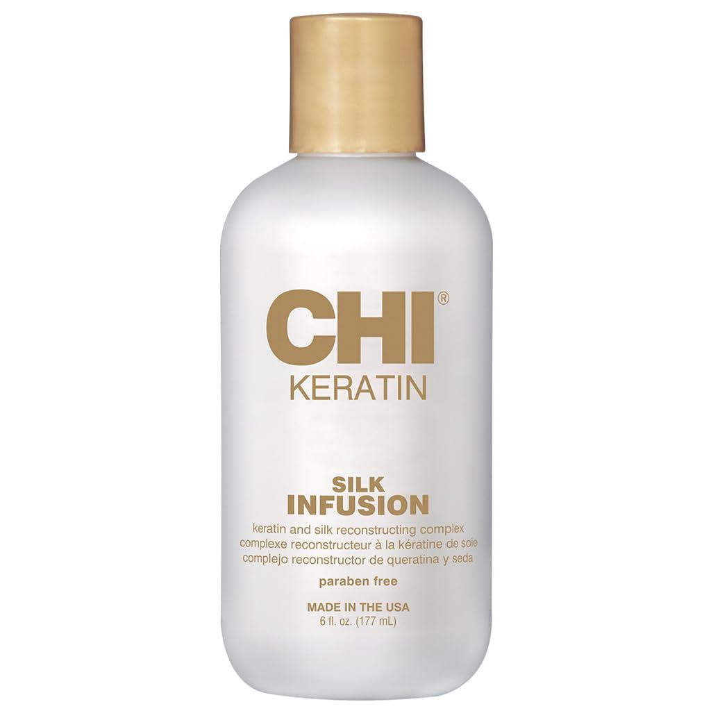 CHI Keratin Silk Infusion, Hydrating Hair Serum For Restoring Softness & Shine, Helps Dry, Damaged Hair, Sulfate-free, 6 Oz (6 Fl Oz (Pack of 1))