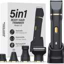 5-in-1 Bikini Trimmer for Women, IPX7 Waterproof Electric Razors Shaver, Cordless Body Hair Trimmer, Facial & Pubic Hair Removal, Ceramic Blade (Black)