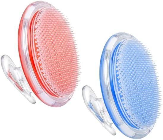 Dylonic Exfoliating Body Scrub Razor Bump Brush, Ingrown Hairs Solution Pads - After Waxing Skin Care Exfoliator for Body Shaving Irritation, Strawberry Legs, Armpit, Bikini Body Exfoliator Scrubber (2pk Orange/Blue)
