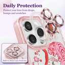 Designed for iPhone 14 Pro Max Case Pink Glitter Clear - Cute Bling Phone Case with Wrist Strap - Aesthetic Y2K Case for Woman, Girl 6.7" (Tiger)