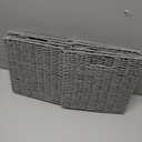 Vagusicc Wicker Basket, Set of 2 Hand-Woven Wicker Storage Basket, Foldable 11 inch Cube Storage Bins, Storage Baskets for Organizing Shelves, Closet Organizers and Storage Bins, Gray (11″×11″×11″)