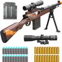 Shell ejecting Kids with Foam Fake Shotgun Soft Bullet Toy Gun and for Realistic Dart Blaster Shooting Games Boys Birthday for Age8 9 10 12+ Year Old Kid Gift with Scope Sniper Rifle (Grain)