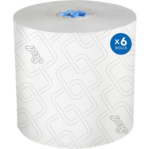 Scott Professional High-Capacity Hard Roll Paper Towels, Bulk (25702), Hardwound, Elevated Design, Absorbency Pockets, White, for ScottBrand Blue Core Dispensers (6 Rolls at 1,150' Each, 6,900'/Case)