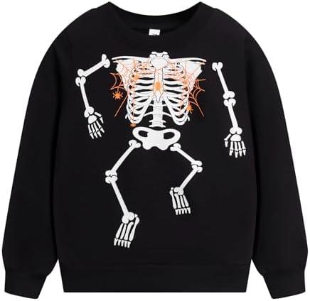 RETSUGO Toddler Little Boys 100% Cotton Crewneck Sweatshirts Long Sleeve Shirt Pullover Sweater Kid Fall Clothes 7 Years