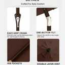 10FT Patio Umbrella, Outdoor Umbrella with Push Button Tilt and Crank, 8 Sturdy Ribs, UV Protection & Waterproof Market Umbrella for Pool, Backyard, Beach,Deck (Brown)