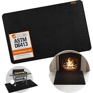 PONGARD 76x40 Fireproof Grill & Grease Mat for Under Outdoor Grill – Extra Large HeatResistant Silicone Floor Mat for BBQ, Gas Stove, Smoker, Burner & Patio Heater | Deck Protector, Black