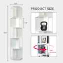 5-Tier Lazy Susan 360° Rotating Bookshelf White