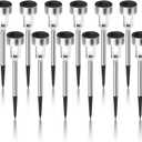 Solar Lights Outdoor Waterproof, Stainless Steel LED Landscape Lighting, Solar Garden Lights Solar Powered, Outdoor Solar Lights for Yard, Pathway, Walkway, Patio , Lawn - 16 Pack ( Cold White )