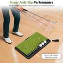 Heavy Duty Golf Hitting Mat, 2-in-1 Dual Turf Golf Practice Mat with Non-Slip Rubber Base for Driving, Chipping Practice Indoor & Outdoor