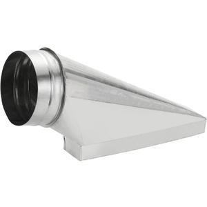 PATIKIL 12" x 2" x 5" 90 Degree Register Boot, Galvanized Steel Transition Rectangular to 5" Round Duct Transition Fitting for Connecting Floor Register Grille HVAC Duct Fittings