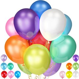  Balloons Assorted Colors,Latex Party Balloon for Birthday Party, Light Multi Color Ballons Rainbow Balloons for Wedding Baby Shower Supplies.(Assorted)