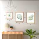 Art3d Framed Wall Art Set of 4 for Wooded Aesthetic Wall Decor for Living room Kitchen Hallway Bedroom, Green Plant Picture Frame, Neutral Botanical Wall Prints (11 x 14", Brown)