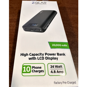 ZGEAR 20,000 mAh High Capacity Power Bank With LCD Display
