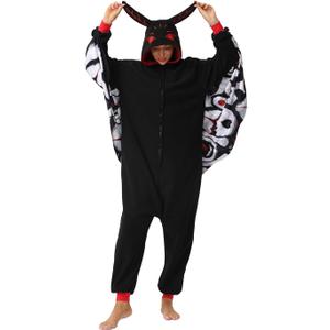 Adult Onesie Pajamas Cosplay Halloween Costume Animals Sleepwear Jumpsuit Costume for Women Men (X-Large, Black)