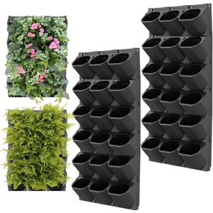 Self Watering Wall Planter with 36 Pots, Vertical Garden Planter for Indoor Plants, Mounted planters Hanging Flower Herbs Vegetables, Wall Garden for Home (Black)