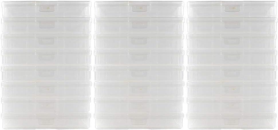 novelinks Photo Case 4" x 6" Photo Storage Boxes - Photo Organizer Cases Photo Keeper Picture Storage Containers Box for Photos - 24 PACK (Clear)