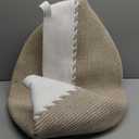 OIAHOMY 90L Blanket Basket for Living Room, Large Basket 23" x 23" x 13" with Handle, Laundry Hamper for Blankets, Pillows, Toy Storage for Kids, Dogs - Light Brown & White