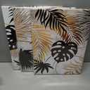 sechars 3 Piece Leaves Canvas Wall Art Black Grey and Gold Bathroom Decor Botanical Leaves Painting Art Prints Framed Ready to Hang