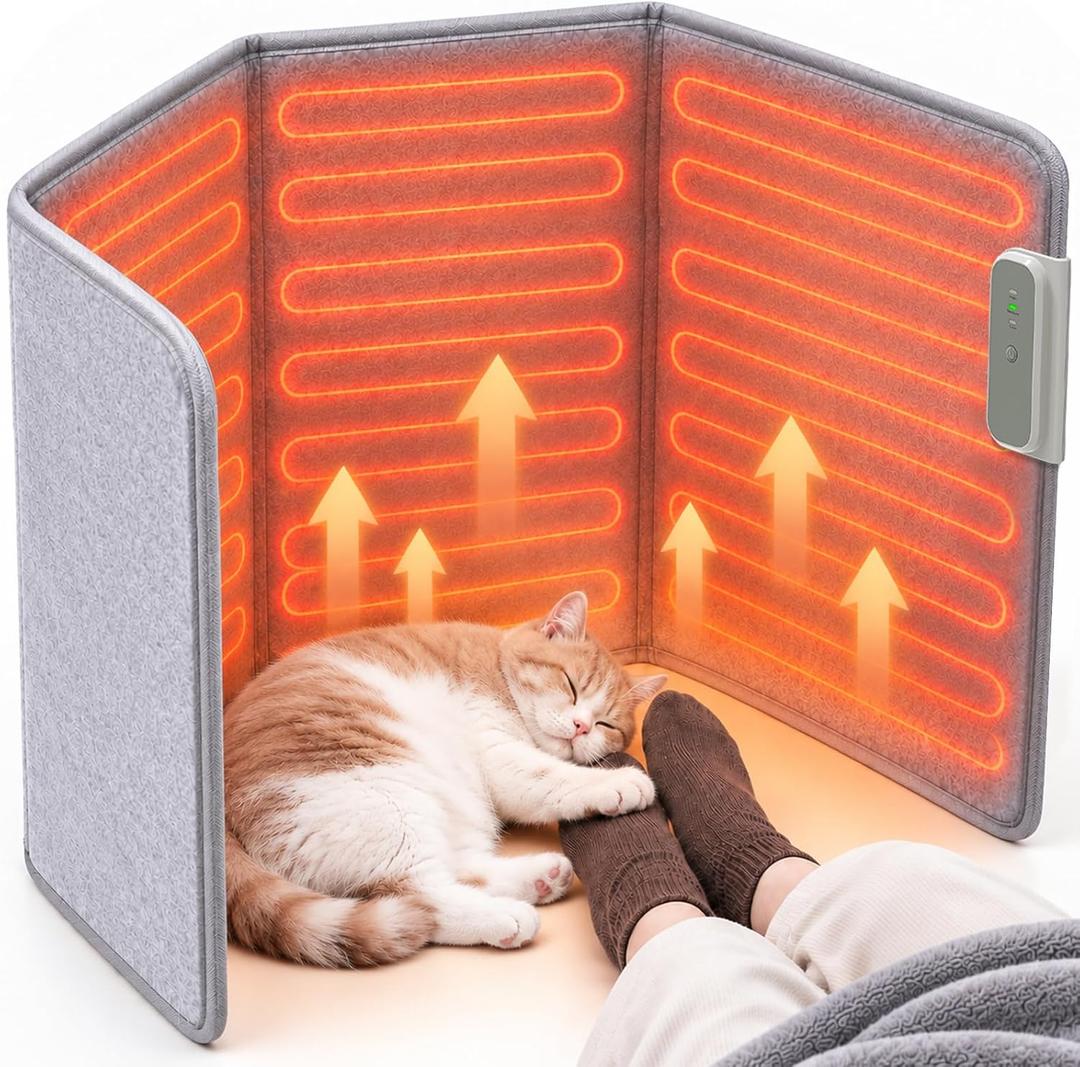 Under Desk Heater, Foldable Leg Warmer with Blanket, Foot Warmer