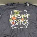 Resist Protect Democracy Subtle Boho Style Floral Anti Trump T-Shirt,XL