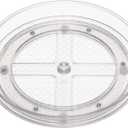 Amazon Basics 2 Tier Lazy Susan Turntable Organizer, 9" Diameter, 2-Pack, Clear