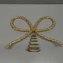 Christmas Decorations - Christmas Decor - Gold Glass Rhinestone Bow Tree Topper - Xmas Holiday Tree Top Decoration for Indoor Outdoor Home Room Party