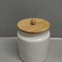 Sweejar Ceramic Kitchen Canisters, 28 FLOZ Porcelain Food Storage Jar with Airtight Seal Wooden Lid, Home Container Serving for Coffee Beans, Tea-leave, Sugar, Salt and More, Tool Bucket (White)