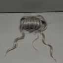 Flufymooz Clip in Bangs,12 Inch French Bang Fringe with Temples Hairpieces for Women Daily Wear-Silver Gray