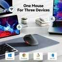 TECKNET Ergonomic Mouse, Wireless Bluetooth Vertical Mouse, 4800 DPI Optical Tracking, 6 Adjustable DPI, Quiet Clicks, 2.4GHz with USB A Receiver, 12 Months Battery, 6 Buttons, Wide Compatibility