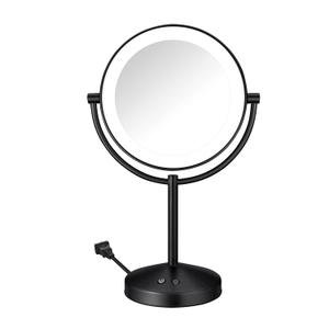 Conair Lighted Makeup Mirror, Double-Sided LED Vanity Mirror with 1X/10X Magnification, 3 Light Settings, 3 Modes, 360 Rotation, Matte Black Finish