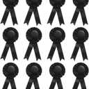 PATIKIL Blank Award Ribbon, 12 Pcs Rosette Ribbon Honorable Prize Recognition Ribbon for DIY, Party, Wedding, Competition, Sport, Black