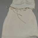 Floerns Women's 2 Piece Outfit Boho Tassel Hem Cami Halter Top and Bodycon Skirt SetXS