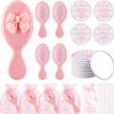 Mimorou 20 Sets Friendship Gifts Bulk Coquette Bow Hairbrushes Mirrors Cards with Bags for Galentines Party Favors Girls Trip Weekend Bachelorette Pink Friends Gifts