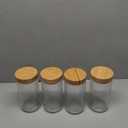 NETANY 4-pack 24oz Glass jars with Airtight Lids, Overnight Oats Containers with Bamboo Lids, Wide mouth Mason Salad jars, Glass Food Storage Containers for Snacks Yogurt Spice Sugar