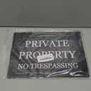 Large (4 Pack) Private Property No Trespassing Sign, 10"x14", Elegant Black No Trespassing Signs, UV Ink Printing, 15Mil PVC Durable/Weatherproof Outshines Metal, Outdoor Signage for Home, Farm, Yard, Fence