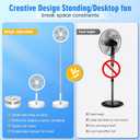 Portable Foldable Rechargeable Oscillating Fan - 8.6" 8000mah Battery Operated USB C Small Fan Remote, Quiet Table Desk Fan Folding Standing Pedestal Fans for Bedroom Rome Office Camping Travel