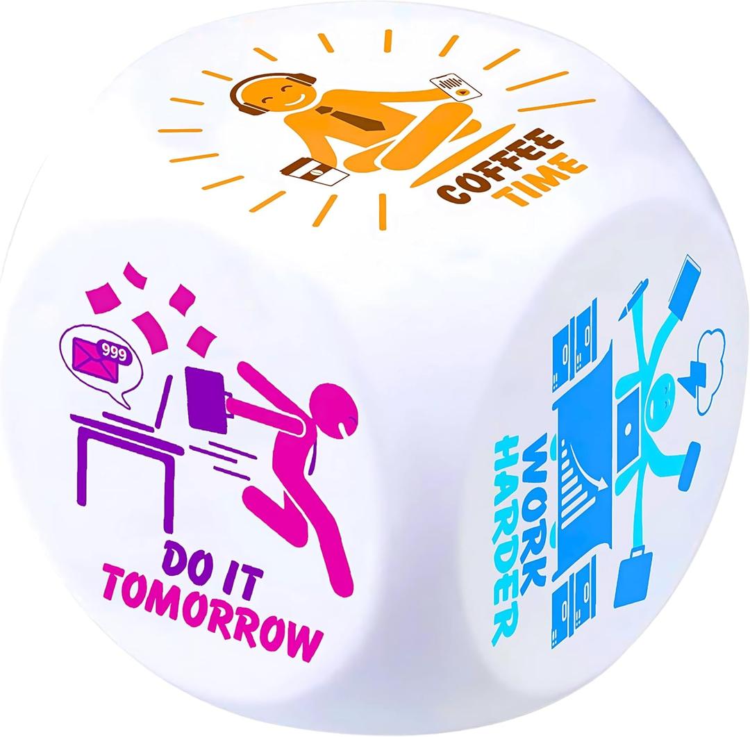 Stress Cube Squishy Fidget Toy for Adults, Quiet Stress Relief Desk Toy for Office, Anxiety Fidget, Funny Coworker Gift, White Elephant Gift for Men & Women
