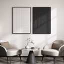 Large 3D Textured Framed Black and White Abstract Wall Art, 2 Piece Modern Minimalist Artwork for Walls, Black White Geometric Line Pictures for Living Room Bedroom Hallway Office Wall Decor 24x36 In, 24" W x 36" H x 2 Pcs