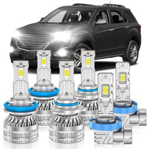 Compatible With 2010-2017 Chevrolet Equinox Fog Bulbs, High&Low Beam Fog Light Combo, Upgraded 800% Brightness, Super Bright 6000K Pure White Light, Pack of 6