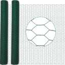 GlikCeil 36 in x 200 ft Chicken Wire Fencing Metal Floral Chicken Wire Mesh for Crafts Poultry Garden, 1 Inch Hexagonal Galvanized Hardware Netting for Poultry Coop Barrier Rabbit Cage (Green)