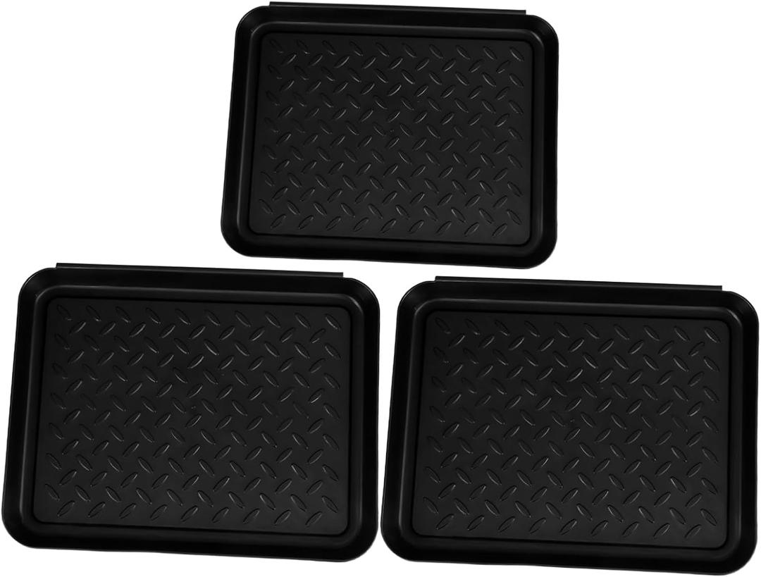 jojofuny 3pcs Multi-Purpose Boot Tray for Boots Wet Shoes and Pet Feeding and Easy to Clean for Indoor and Outdoor Use Keeps Entryway Neat