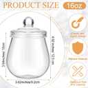 Nuogo 4 Pcs Plastic Candy and Cookie Jars with Lids Clear Cookie Container Candy Jars Large Airtight Apothecary Storage Organization for Wedding Home Kitchen Bar (Classic,16 oz)