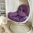 Swing Egg Chair Cushion Thickened Hanging Basket Seat Cushion Washable Hammock Chair Cushion Outdoor Patio Hanging Chair Cushion Replacement (Only Cushion) (Purple)