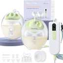 Hands Free Breast Pump K3, Portable Breastfeeding Pumps With Modes & 9 Levels, 3 Fine-Tuned Rhythms, Leak-Proof & Low Noise Double Seal Flange 15-24 Mm (Green)