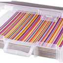 ArtBin 6913AB Portable Art & Craft Organizer with Handle, Holds Up to 12" x 12" Paper, [1] Plastic Storage Case, Clear