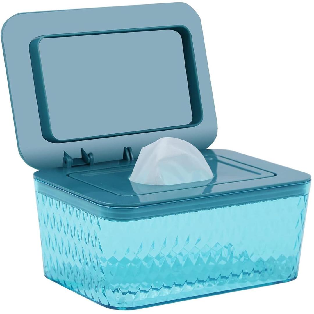 Wipes Dispenser Seal-Designed Wipe Dispenser Holder Wipes Case Box for Bathroom Keep Wipes Fresh, Dust-Proof & Non-Slip (Green)